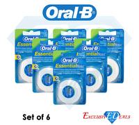 6 x Oral B Essential Waxed Mint Essential Dental Floss 50m Length - Sealed