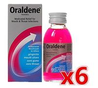 6 x Oraldene® Medicated Mouthwash Mouth Wash for Mouth Ulcers Sore Gum Throat Infection 200ml