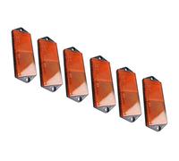 6 x Orange Amber Large Rectangular Reflectors Driveway Gate Fence Post Trailers