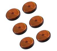 6 x Orange Amber Round Circular Reflectors for Driveway Gate Fence Post Trailers