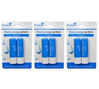 6 x Original Moisturising Lip Balm Tubes (3 x Twin Packs) by Pretty - Softens, Soothes & Protects Dry Chapped Lips