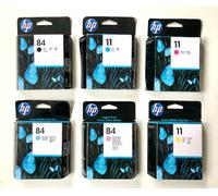 6 x Original Printhead HP Designjet 10PS 20PS 120NR / No. 11 + 84 Printheads Set
