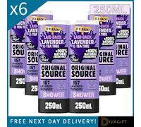 6 x ORIGINAL SOURCE MOISTURISING SHOWER BODY WASH LAVENDER & TEA TREE 250ML NEW