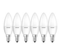6 x Osram LED Bulb Star Classic Candle 3.3W = 25W E14 Frosted 250lm Warm White [EEK: G]
