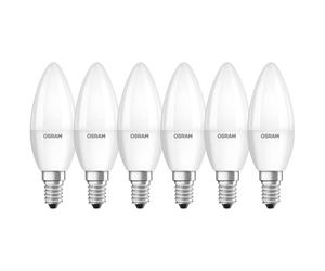 6 x Osram LED Bulb Star Classic Candle 3.3W = 25W E14 Frosted 250lm Warm White [EEK: G]