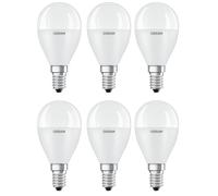 6 x Osram LED Bulbs Drop P45 8W = 60W E14 Matte 806lm Warm White 2700K