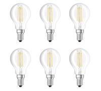 6 x Osram LED Filament Drop 4W = 40Watt E14 Clear 470lm Warm Dimmable Switch [EEK: F]