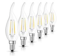 6 X Osram LED Filament Gust Candles 2,5W=25W E14 Clear 250lm Warm White 2700K [EEK: F]