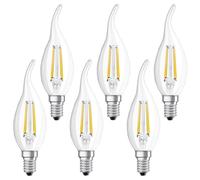 6 X Osram LED Filament Gust Candles 4W=40W E14 Clear Classic Warm White 2700K [EEK: E]