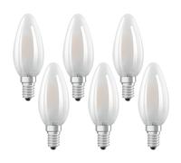 6 X Osram LED Filament Illuminant Candle 4W=40W E14 Mat 840 Neutral White 4000K [EEK: E]