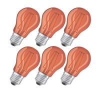 6 X Osram LED Filament Lamps Drops Colourful 1,6W=15W E27 Orange P45 Balls