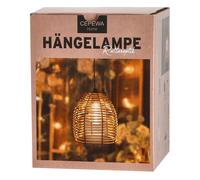 6 x Outdoor lamp rattan, for hanging 16 x 18 cm, LED warm white, IP 44 timer ...