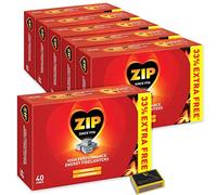 6 X Packs of 40 Zip High Performance Energy Block Firelighters. Long Burning, Powerful & Reliable for Open Fires, Stoves, BBQs & Tigerbox Safety Matches