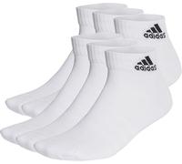 6 X PAIRS ADIDAS UNISEX CUSHIONED SPORTSWEAR ANKLE SOCKS WHITE SIZE 11 - 12.5
