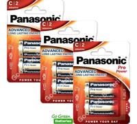 6 x Panasonic C Size Pro Power Alkaline Batteries LR14, MN1400, MX1400, BABY