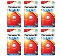 6 x Panasonic CR1220 Lithium Batteries 3V Coin Cell - 1220 DL1220 BR1220