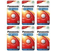 6 x Panasonic CR1620 Lithium Batteries 3V Coin Cell 1620 BR1620 ECR1620