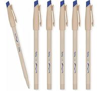 6 x Paper Mate Replay Ballpoint Pens | Erasable Ink - Write & Erase with the Integrated Eraser | Pressurized Ink Cartridge Writes at Every Angle | 1.0mm Medium Point Nib | Blue Colour