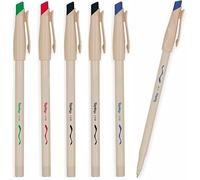 6 x Paper Mate Replay Ballpoint Pens | Erasable - Write & Erase with the Integrated Eraser | Pressurized Ink Cartridge Writes at Every Angle | 1.0mm Medium Point Nib | Assorted Ink Colours