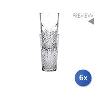 6 X Pasabahce Timeless Long Drink Glasses Clear Worked Glass CL 47