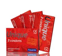 6 x Pasante Unique Non latex Condoms ( 2 x Pack of 3 )