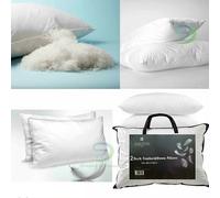 (6 x pc Pillows (3 Pair)) Luxury Duck Feather Pillows Hotel Home Quality Extra Filling Firm Support Pillow