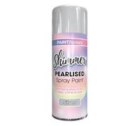 6 x Pearlised Silver Paint Factory Shimmer Spray Paint 400ml, For DIY Hobby Arts and Crafts, Variety of colors White Pink Silver Lilac