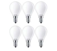 6 x Philips LED Bulb Drop 2.2W=25W E14 Matt 250lm Warm White 2700K
