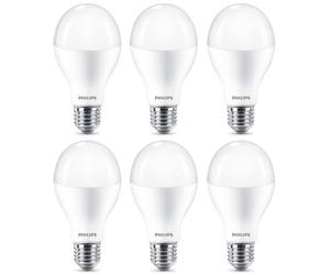 6 x Philips LED Bulb Shape A69 18.5W = 120W E27 Matte 2000lm Warm White 2700K [EEK: F]