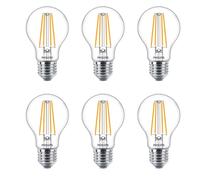 6 X Philips LED Filament Pear Shape A60 8,5W=75W E27 Clear 1055lm Warm 2700K
