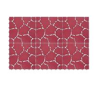 6 x Plastic Interlocking Patio & Deck Floor Tiles - All Weather Pet & Children Friendly Outdoor Garden Patterned Paving for Patios, Decking, Pathways, Lawn, Balcony - Each 28 x 28 x 1.5cm, Brick Red
