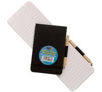 6 x Police Style Notebook With Pencil Ruled Reporters Black Small Pocket Referees