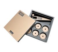 6 x Potter’s 12mmx25mm Border Texture Pattern Roller Stamps for Banding on Wheel Thrown Clay Pottery Vessels - Handle and Case Included