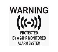 6 x PROTECTED Stickers for Windows-BLACK onto CLEAR-Monitored Alarm System-24hr Security Warning Signs for House, Flat, Store,Shop, Property-Self Adhesive Vinyl Signs,Business