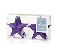 6 x Purple Icicle / Tear Drop Christmas Tree Baubles