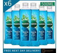 6 x RADOX MUSCLE SOAK 100% NATURE INSPIRED FRAGRANCE BUBBLE BATH SOAK 500ML NEW