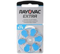 6 x Rayovac Extra Advanced 675 Hearing Aid Batteries 2018 Design with Active Core Technology - 675AUX-6XEMF