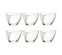 6 x RCR Crystal Glass Happy Dessert Bowls Boxed Set Dishwasher, Fruit, Savoury Snacks and Ice Cream Crystal Glass Bowls - Made in Italy