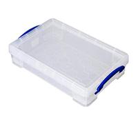 6 x Really Useful Box Storage Box with Lid 2,5 l - Transparent