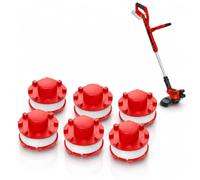 6 x Replacement Spool Compatible with Einhell Grass Trimmer & Brush Cutter - 2 mm Premium Nylon Thread with Automatic Tip - For GE-CT 36/30 Li E, AGILLO 36/255 BL, AGILLO 18/200 - 8 m Thread Length