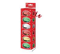 6 X RIBBON COPS IN TRADITIONAL COLOURS - 8345