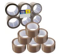 6 X Rolls Brown Packing Tape Stationary 48mm X 132M Parcel Sellotape Office New