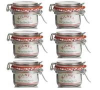 6 X Round Clip Top Storage Jar Kilner Glass Preserve Jar Jam Herbs Chutney 125Ml