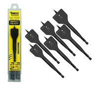 6 x SabreCut SCRIWK6 30mm 34mm 35mm 36mm 38mm 40mm x 152mm Impact Rated Flat Wood Spade Bits for Softwood Hardwood Chipboard