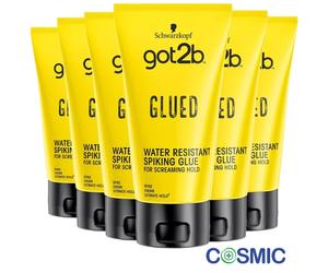 6 X Schwarzkopf Got2b Glued Water Resistant Spiking Glue Screming hold, 150ml