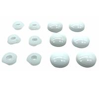 6 x Screw Cover Caps for No 6-8 Gauge Screws, Firm Clip-On Type (White)