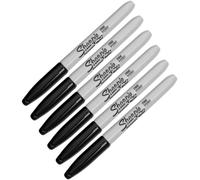 6 X Sharpie Permanent Marker Fine Point Black - NEW