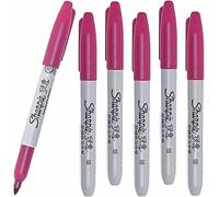 6 x Sharpie Permanent Marker Pens with Fine Point Tip for Paper, Metal & Plastic, Berry Purple Colour Ink - Loose in Plain Packaging [ASIA IMPORT]