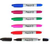 6 x Sharpie Twin Tip Fine & Ultra Fine Point Permanent Marker Pens Assorted Colours - Loose in Plain Packaging [ASIA IMPORT]