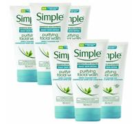 6 x SIMPLE Daily Skin Detox Purifying Face Gel Wash 150ml x 6 Pack